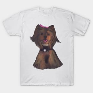 Cute yorkie dog fine art T-Shirt